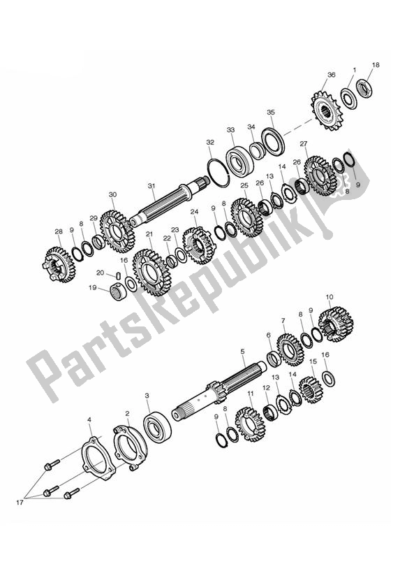 Toutes les pièces pour le Transmission du Triumph Daytona 675 VIN: 381275-VIN: 564947 2009 - 2012