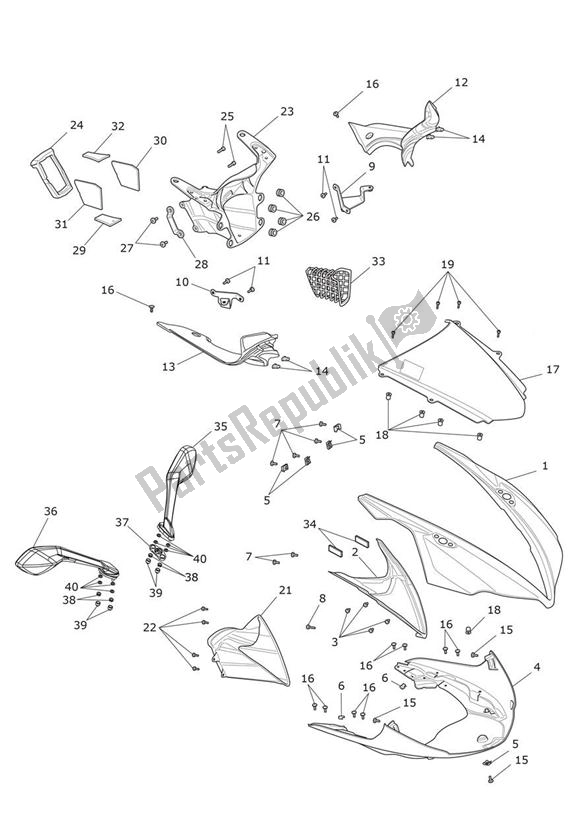 All parts for the Cockpit of the Triumph Daytona 675R VIN: > 564948 2013 - 2014