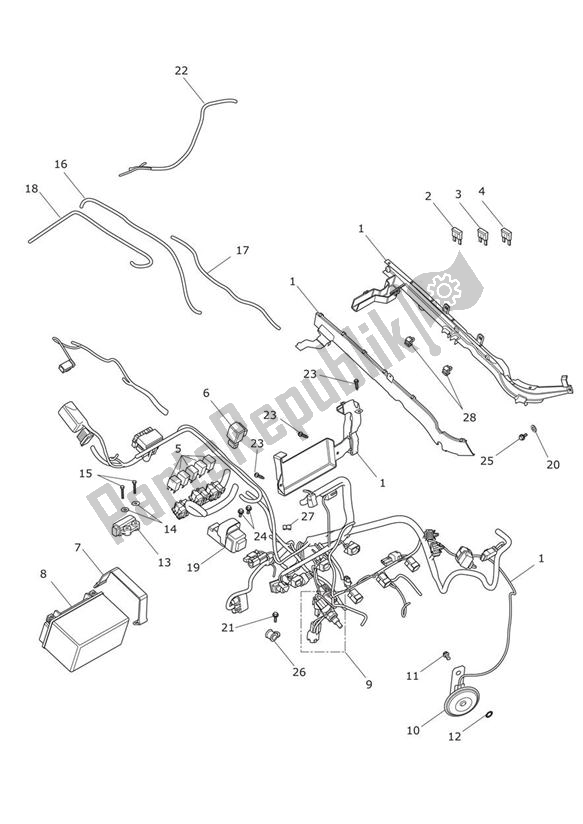 Todas las partes para Equipo Eléctrico de Triumph Daytona 675R VIN: > 564948 2013 - 2014