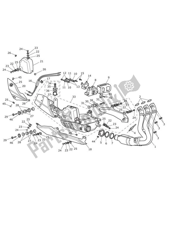 All parts for the Exhaust System of the Triumph Daytona 675R VIN: > 564948 2013 - 2014