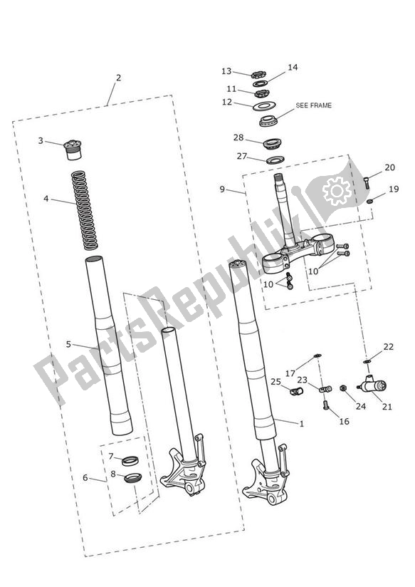 All parts for the Front Forks & Yokes of the Triumph Daytona 675R VIN: > 564948 2013 - 2014