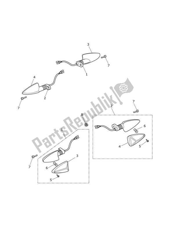 All parts for the Indicators of the Triumph Daytona 675R VIN: > 564948 2013 - 2014