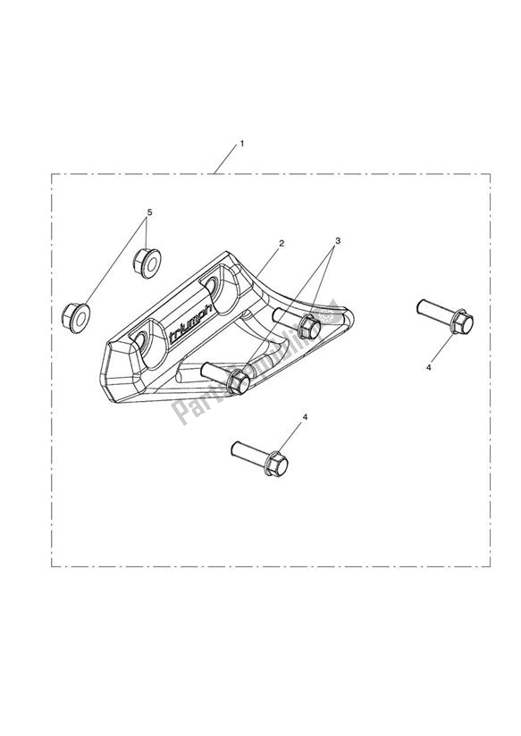 All parts for the Lower Chainguard Kit of the Triumph Daytona 675R VIN: > 564948 2013 - 2014