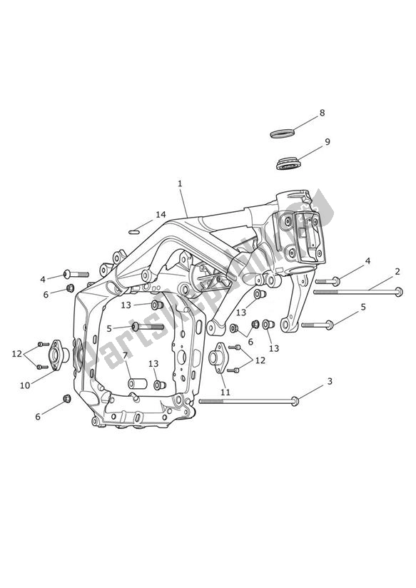 All parts for the Main Frame & Fittings of the Triumph Daytona 675R VIN: > 564948 2013 - 2014