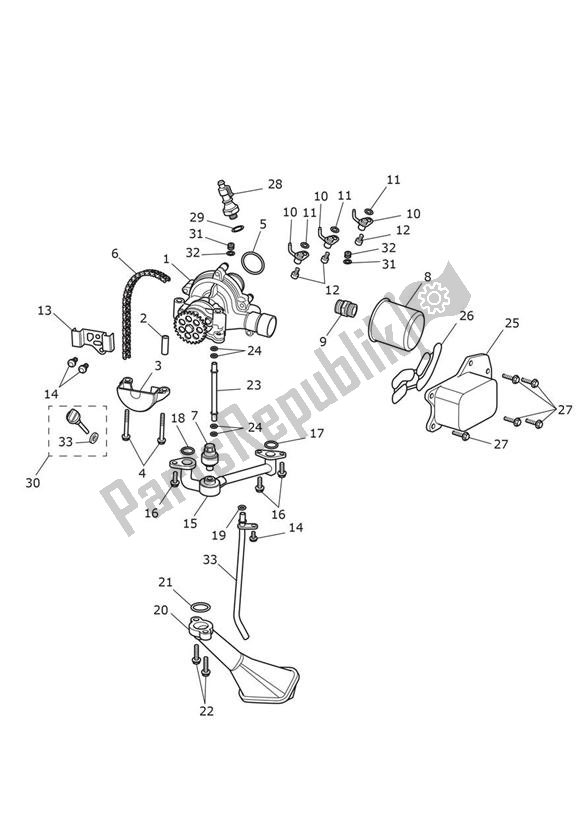 All parts for the Oil Pump Drive of the Triumph Daytona 675R VIN: > 564948 2013 - 2014