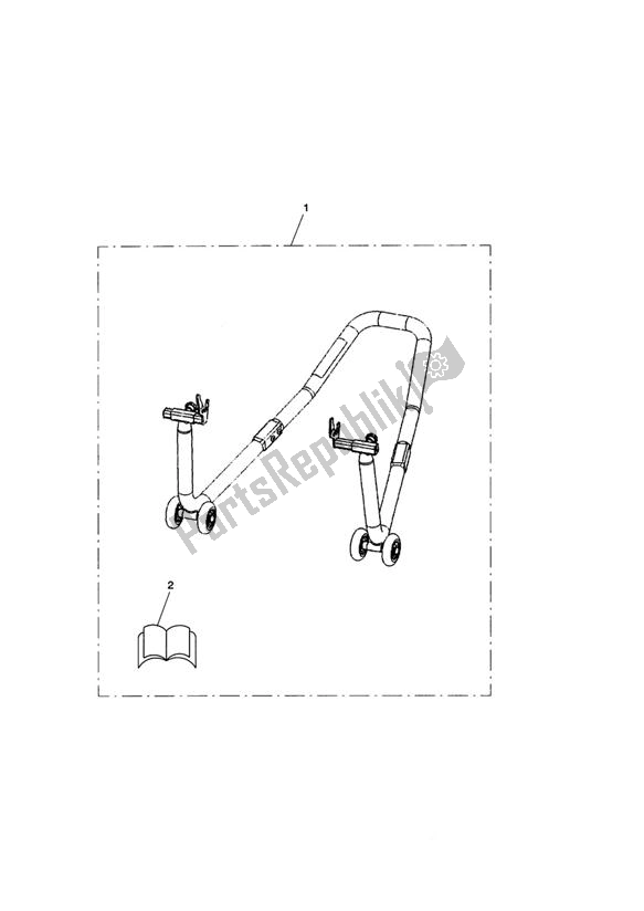 All parts for the Paddock Stand, Rear of the Triumph Daytona 675R VIN: > 564948 2013 - 2014