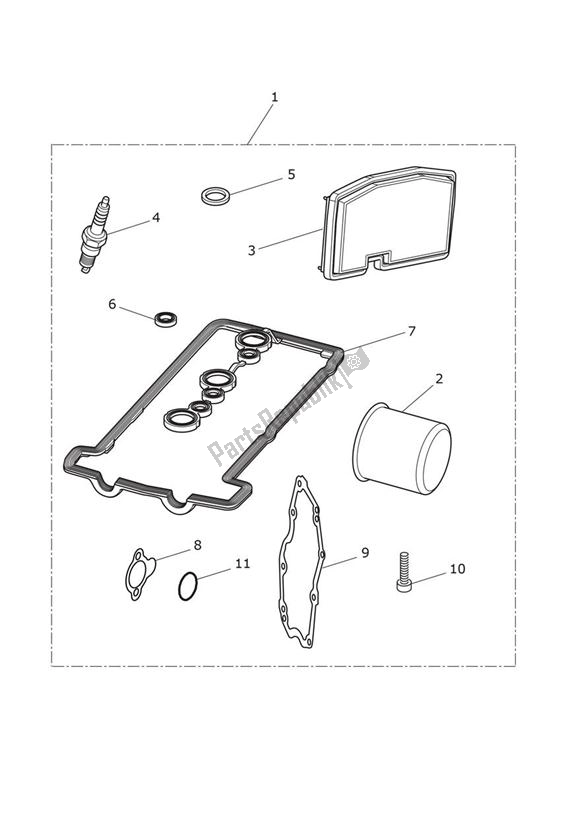 Wszystkie części do Service Kits > Eng No 608204 Triumph Daytona 675R VIN: > 564948 2013 - 2014