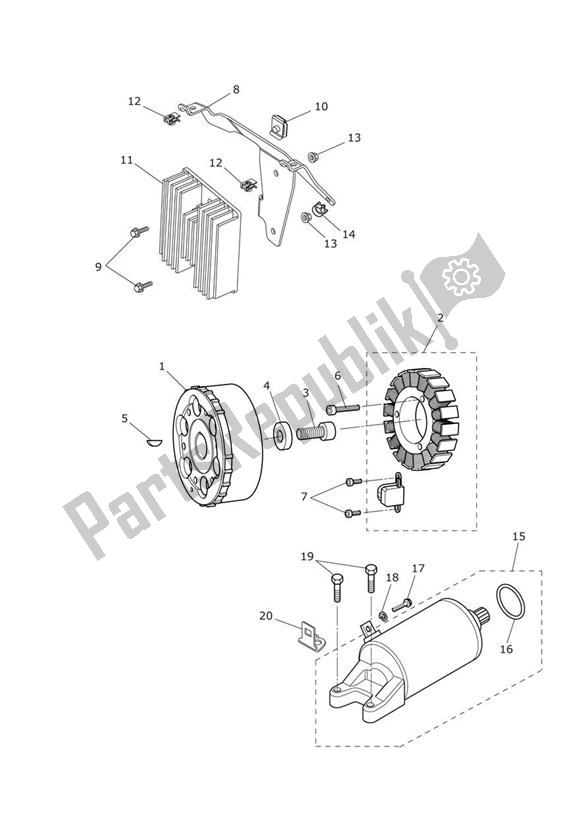 Toutes les pièces pour le Démarreur Et Alternateur du Triumph Daytona 675R VIN: > 564948 2013 - 2014