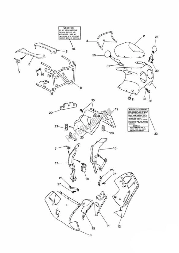 Todas las partes para Carrocería de Triumph Daytona 750 & 1000 1992 - 1995