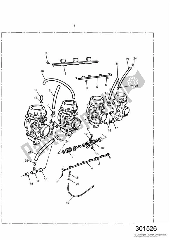 Todas las partes para Carburettors 4 Cylinder Engines de Triumph Daytona 750 & 1000 1992 - 1995