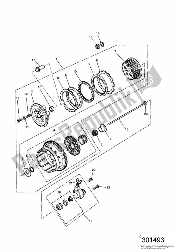 Tutte le parti per il Frizione del Triumph Daytona 750 & 1000 1992 - 1995