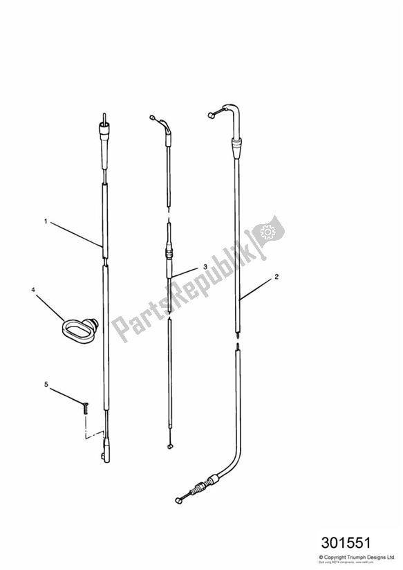 Todas las partes para Control Cables de Triumph Daytona 750 & 1000 1992 - 1995