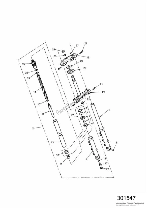 Todas las partes para Horquillas Delanteras Y Yugos de Triumph Daytona 750 & 1000 1992 - 1995
