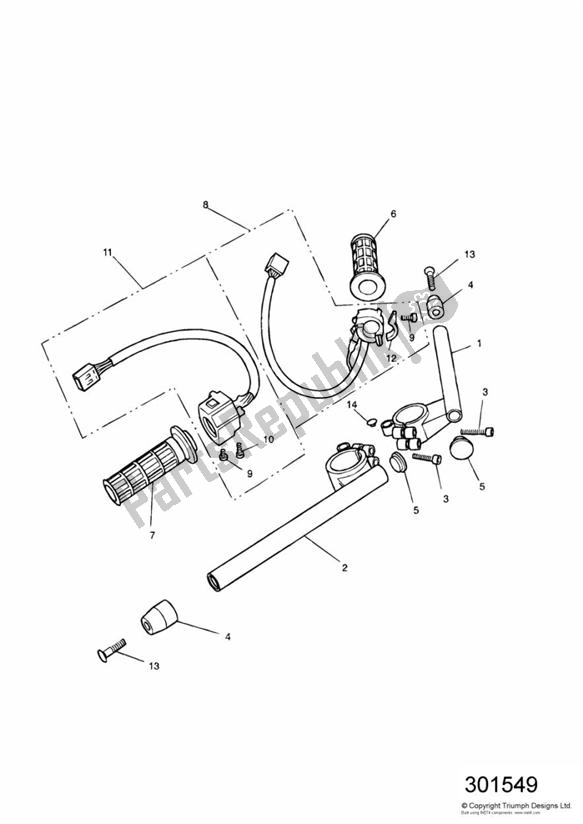 Todas las partes para Handlebars And Switches de Triumph Daytona 750 & 1000 1992 - 1995