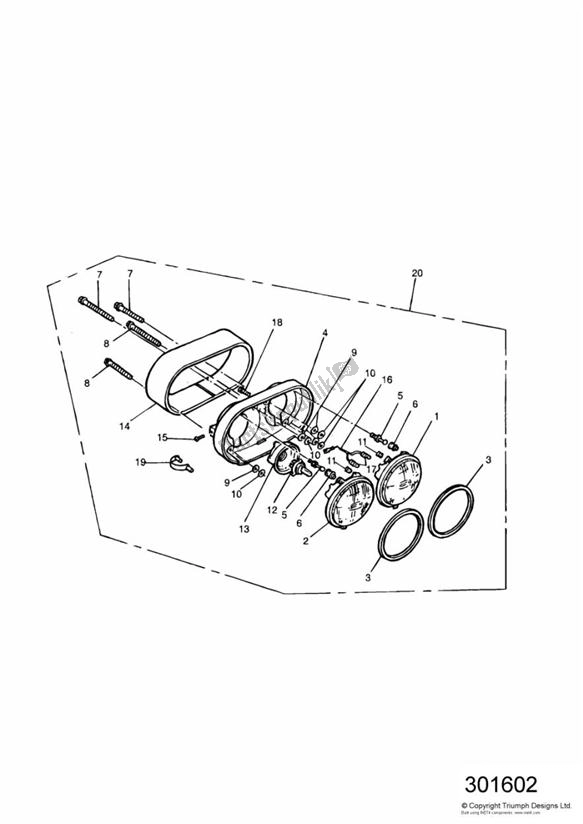 Todas las partes para Headlight/mountings de Triumph Daytona 750 & 1000 1992 - 1995