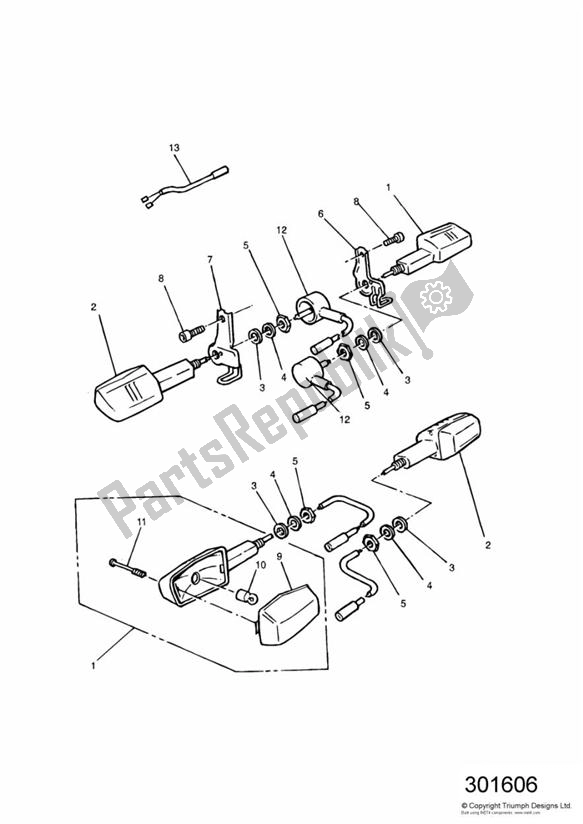 All parts for the Indicators of the Triumph Daytona 750 & 1000 1992 - 1995