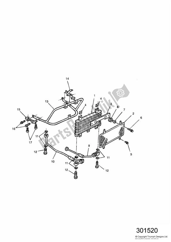 Todas las partes para Oil Cooler 4 Cylinder Engines de Triumph Daytona 750 & 1000 1992 - 1995