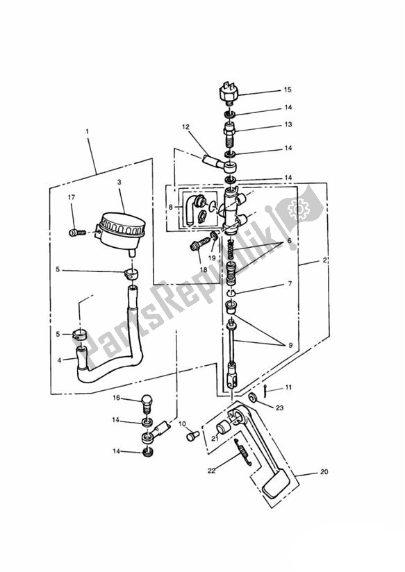 Todas las partes para Cilindro Maestro Del Freno Trasero de Triumph Daytona 750 & 1000 1992 - 1995