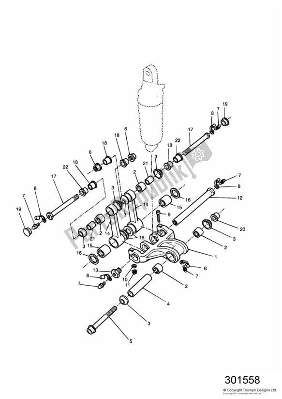 Todas las partes para Varillaje De Suspensión Trasera de Triumph Daytona 750 & 1000 1992 - 1995