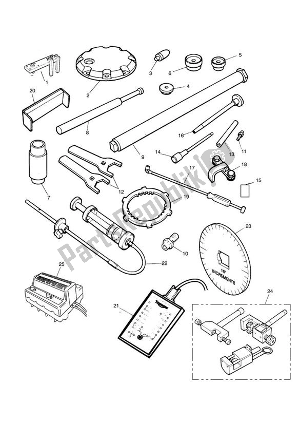 Todas las partes para Herramientas De Servicio de Triumph Daytona 750 & 1000 1992 - 1995