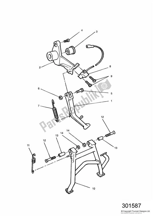 Todas las partes para Costado de Triumph Daytona 750 & 1000 1992 - 1995