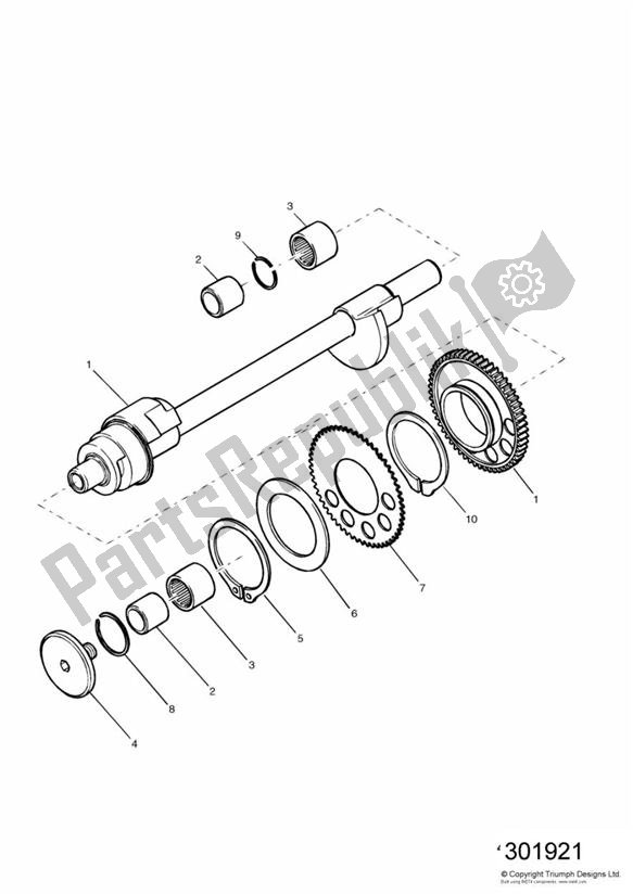 Alle onderdelen voor de Balancer van de Triumph Daytona 955I VIN: > 132513 2002 - 2005