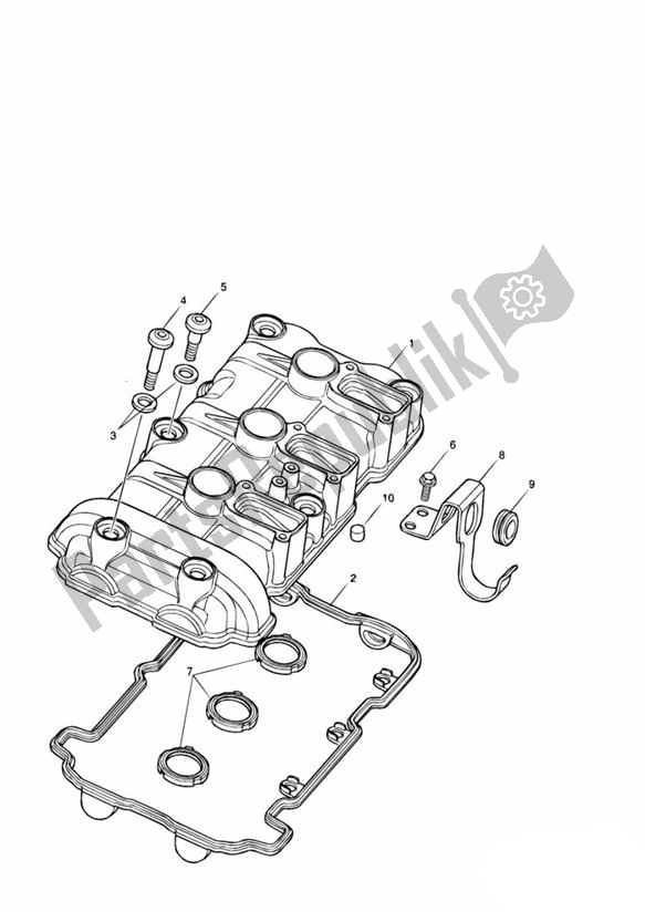 Alle onderdelen voor de Cam Deksel van de Triumph Daytona 955I VIN: > 132513 2002 - 2005