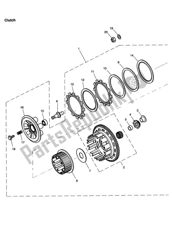 Todas las partes para Clutch > Eng No 228630 de Triumph Daytona 955I VIN: > 132513 2002 - 2005