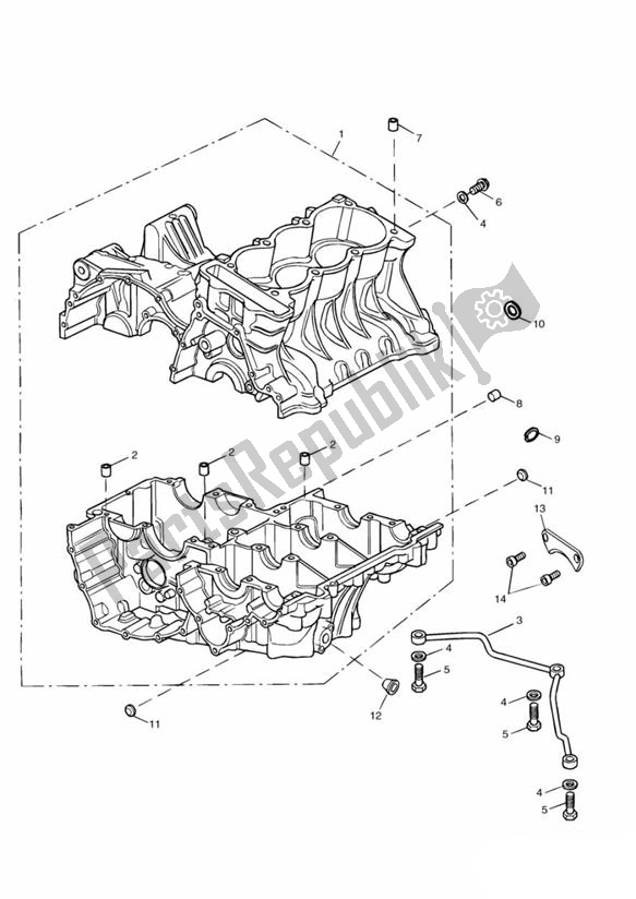 All parts for the Crankcase & Fittings > Eng No 228630 of the Triumph Daytona 955I VIN: > 132513 2002 - 2005
