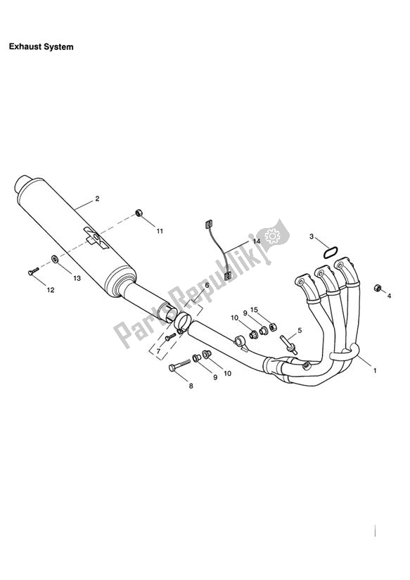 Alle onderdelen voor de Uitlaatsysteem van de Triumph Daytona 955I VIN: > 132513 2002 - 2005