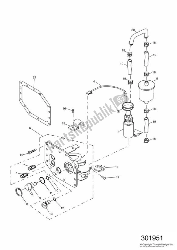 Todas las partes para Fuel Pump And Filters > 207554 de Triumph Daytona 955I VIN: > 132513 2002 - 2005