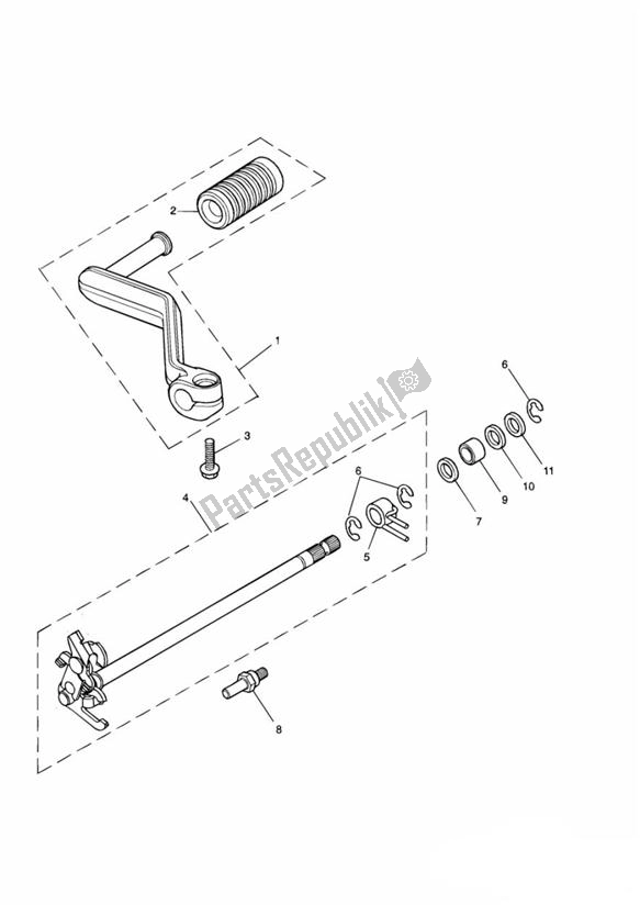 Todas las partes para Gear Change Pedal > 210261 de Triumph Daytona 955I VIN: > 132513 2002 - 2005