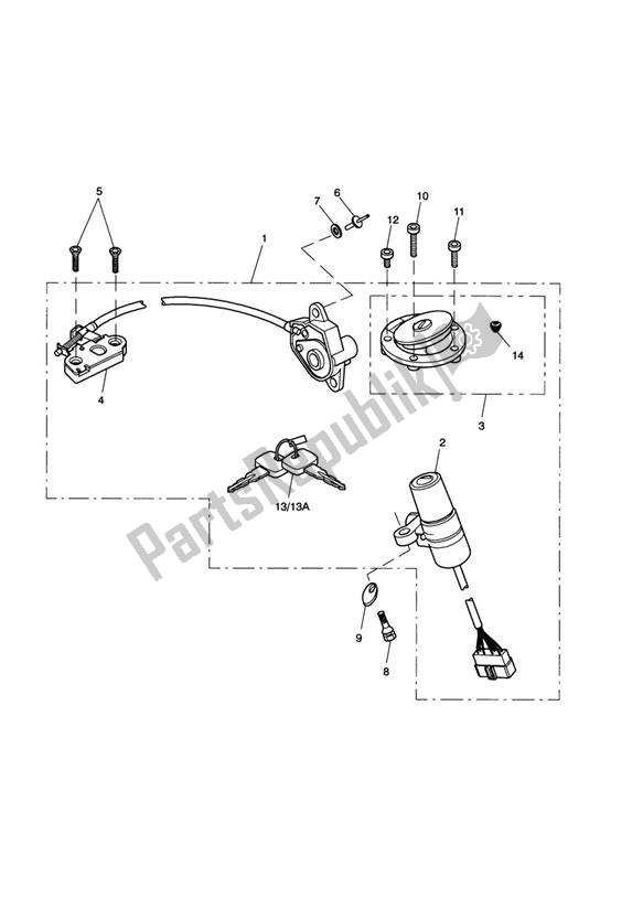 Todas las partes para Interruptor De Encendido Y Juego De Cerradura de Triumph Daytona 955I VIN: > 132513 2002 - 2005