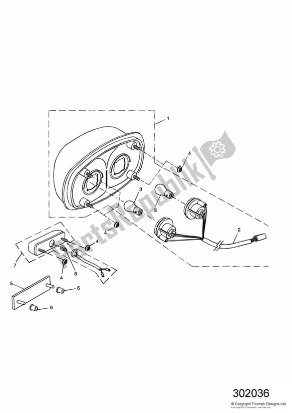 Todas las partes para Rear Lamps de Triumph Daytona 955I VIN: > 132513 2002 - 2005