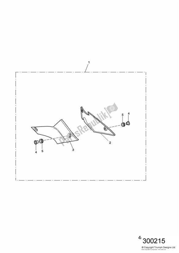 All parts for the Side Panel Kit, Carbon of the Triumph Daytona 955I VIN: > 132513 2002 - 2005