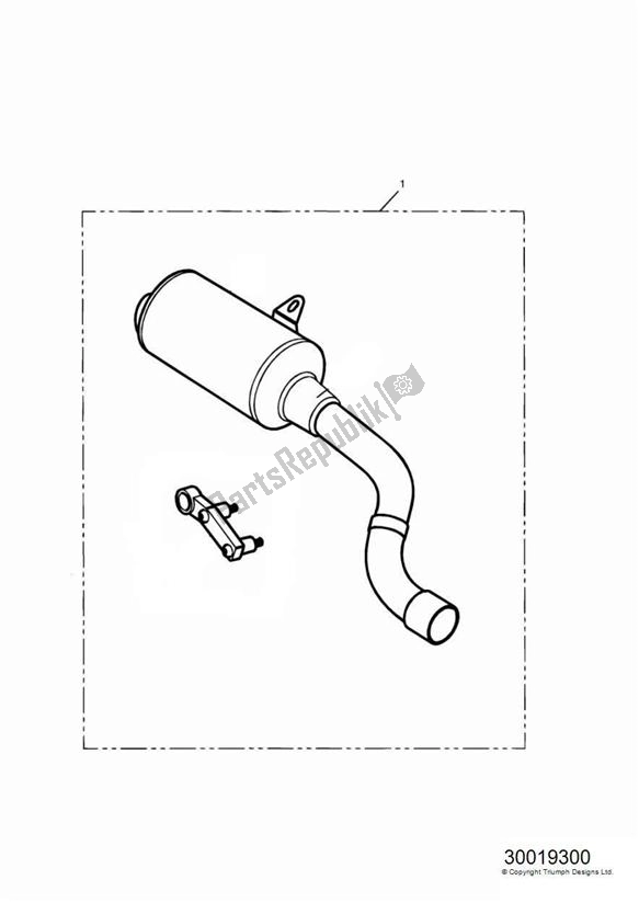 Todas las partes para Silencer Kit, Hi-level, Type 1e 207555 > de Triumph Daytona 955I VIN: > 132513 2002 - 2005