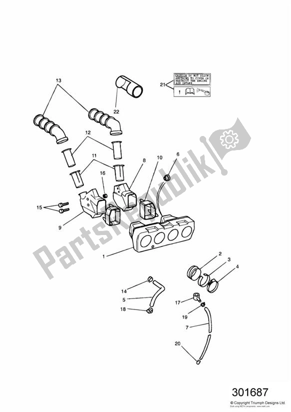 Toutes les pièces pour le Boite D'air du Triumph Daytona 1200, 900 & Super III 1992 - 1995