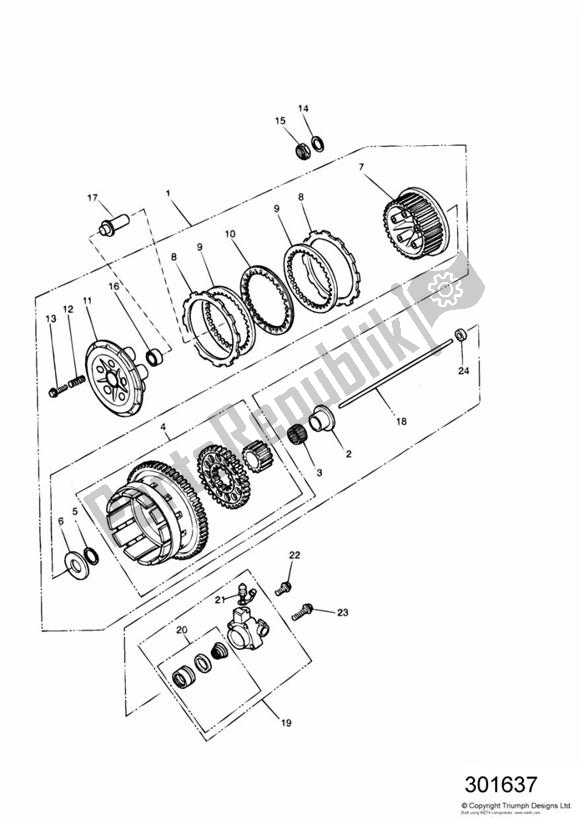 Todas las partes para Embrague de Triumph Daytona 1200, 900 & Super III 1992 - 1995