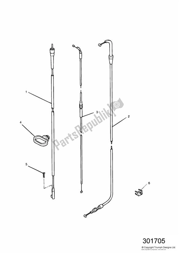 Toutes les pièces pour le Control Cables du Triumph Daytona 1200, 900 & Super III 1992 - 1995