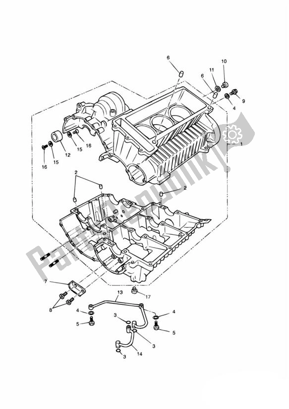 Todas las partes para Crankcase 3 Cylinder de Triumph Daytona 1200, 900 & Super III 1992 - 1995