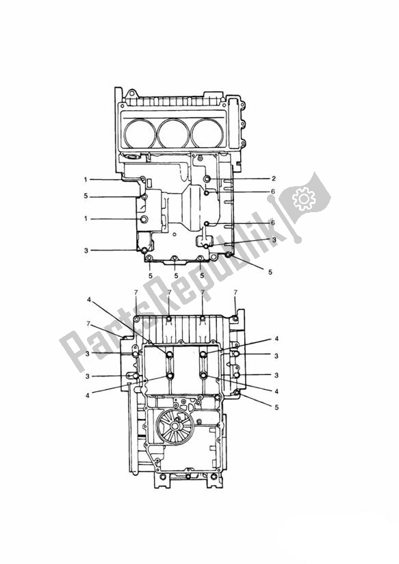 Todas las partes para Crankcase Fixings 3 Cylinder 9873 > de Triumph Daytona 1200, 900 & Super III 1992 - 1995
