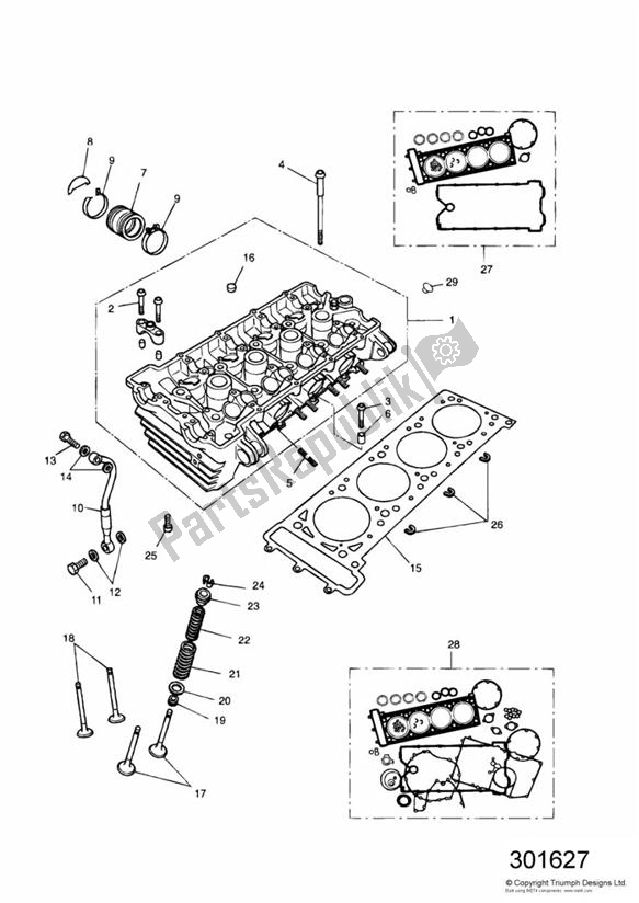 Toutes les pièces pour le Culasse Et Soupapes du Triumph Daytona 1200, 900 & Super III 1992 - 1995