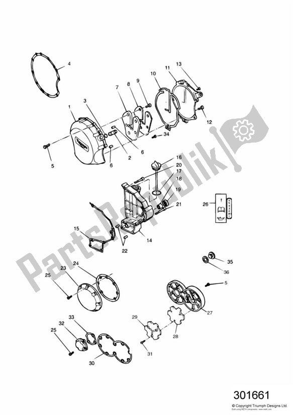 Toutes les pièces pour le Engine Covers 3 Cylinder du Triumph Daytona 1200, 900 & Super III 1992 - 1995