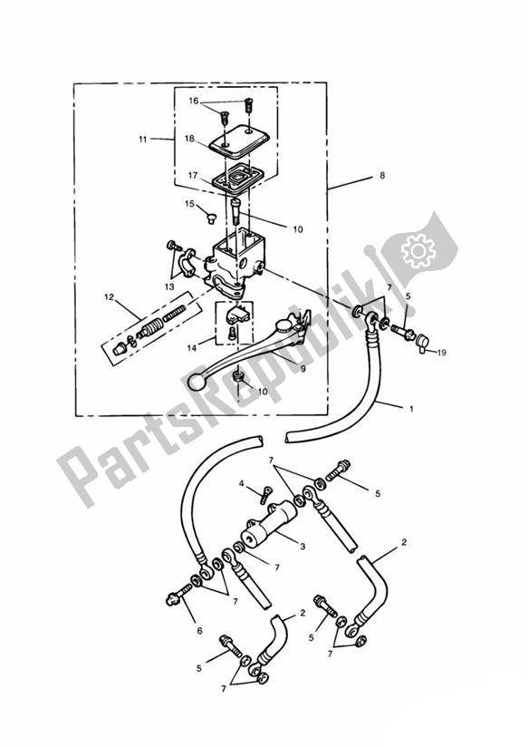 Todas las partes para Cilindro Maestro Del Freno Delantero de Triumph Daytona 1200, 900 & Super III 1992 - 1995