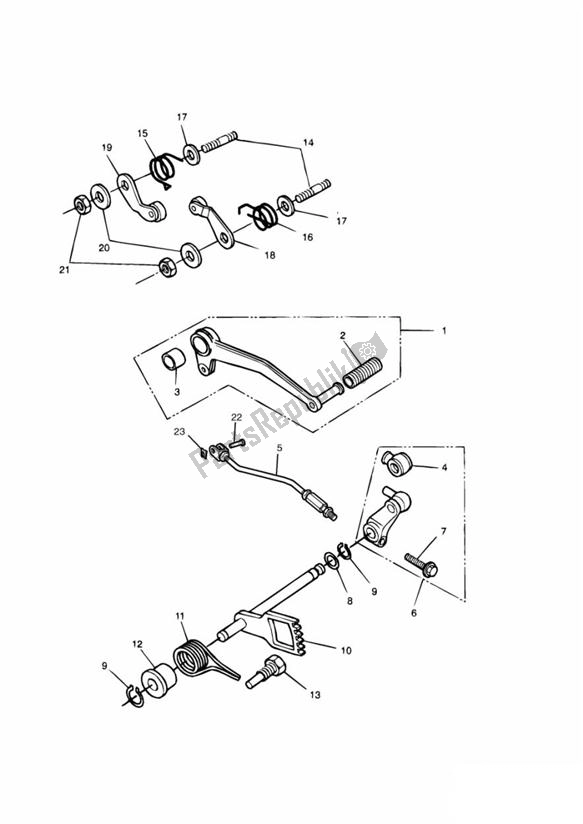 Todas las partes para Gear Change Pedal de Triumph Daytona 1200, 900 & Super III 1992 - 1995