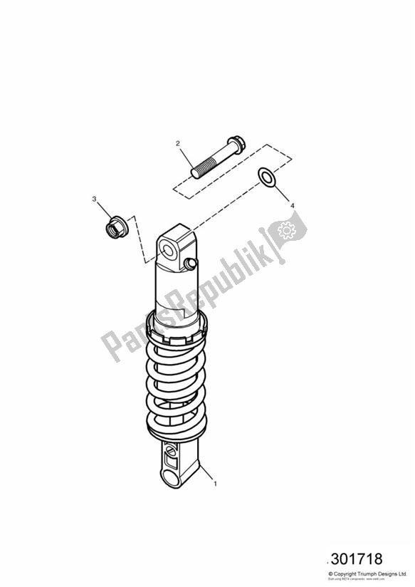 Toutes les pièces pour le Rear Suspension Unit 31105 > > 32758 du Triumph Daytona 1200, 900 & Super III 1992 - 1995