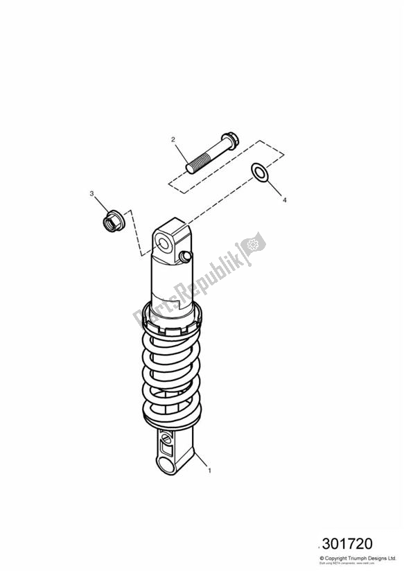 Todas las partes para Rear Suspension Unit 34810 > de Triumph Daytona 1200, 900 & Super III 1992 - 1995