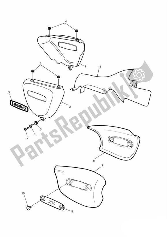 Todas as partes de Carroçaria do Triumph Legend TT 885 1999 - 2001