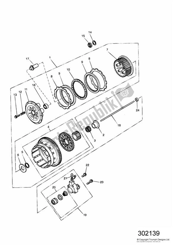 Todas las partes para Embrague de Triumph Legend TT 885 1999 - 2001