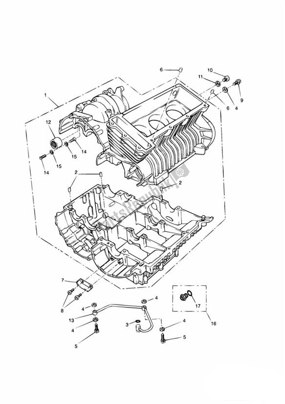 All parts for the Crankcase of the Triumph Legend TT 885 1999 - 2001
